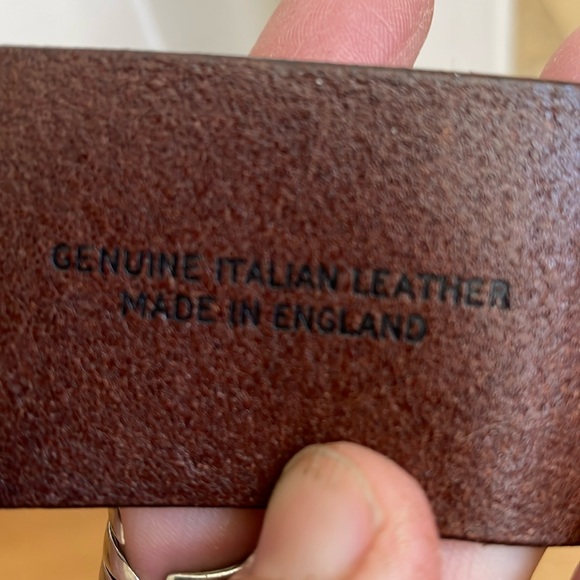 Women’s J Crew Boho Brown Italian Leather Belt, Square Solid Brass Buckle. M - Picture 3 of 12
